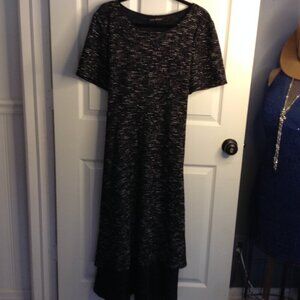 Lane Bryant "'3X" Knit Dress with Tie, "Tweed" look, hi-lo hem, traditional chic